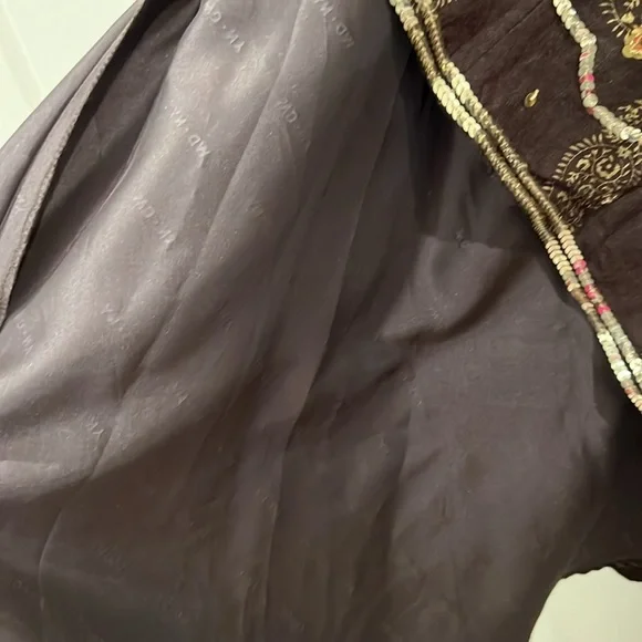 WD.NY Brown & Gold Sequin Skirt - Picture 4 of 7